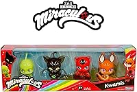 Vista 3 de BANDAI Miraculous Ladybug and Cat Noir Quality Kwami Surprise - 4 Figuritas Mágicas Joyas Brillantes para Belleza y Exhibición