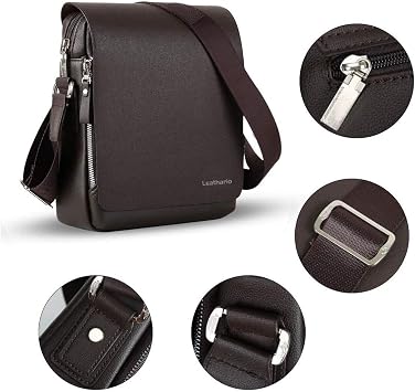 Leathario Borsello a Tracolla in Pelle Pu da Uomo Borsa a Spalla Borselli  Casual per Viaggio Lavoro Shopping Uso Quotidiano Grande Capacità alla Moda  : Amazon.it: Scarpe e borse
