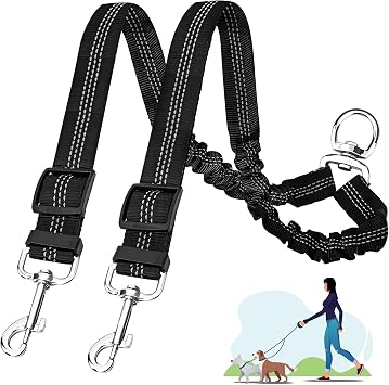 Double Dog Lead for Walking 2 Dogs No Tangle,360  Tangle-FreeNo leash