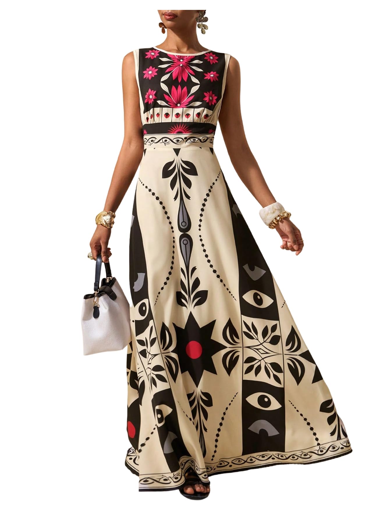 Women's Maxi Mexican Dress Floral Boho Wedding Guest Long Dress