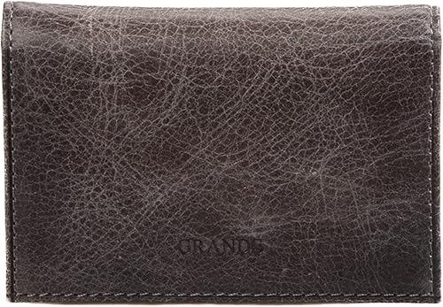 Grande -3601 Cartera unisex, Gris (rustic gray), Pequeña funda magnética delgada y minimalista para tarjetas