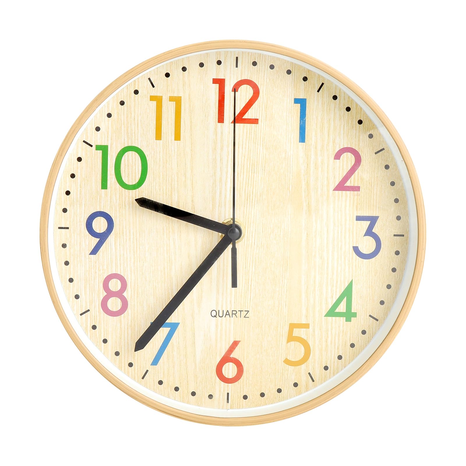 VOSSOT Horloge Murale Silencieuse 8 Pouces Bois Quartz 20 cm