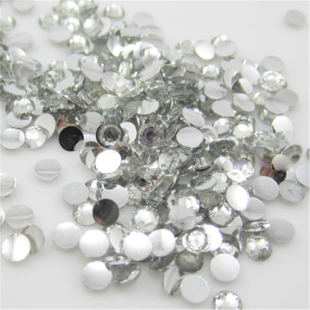 10000 Pcs 3mm 14 Facets Resin Round Rhinestone Flat Back Bling Shine Clear Crystal Color 01