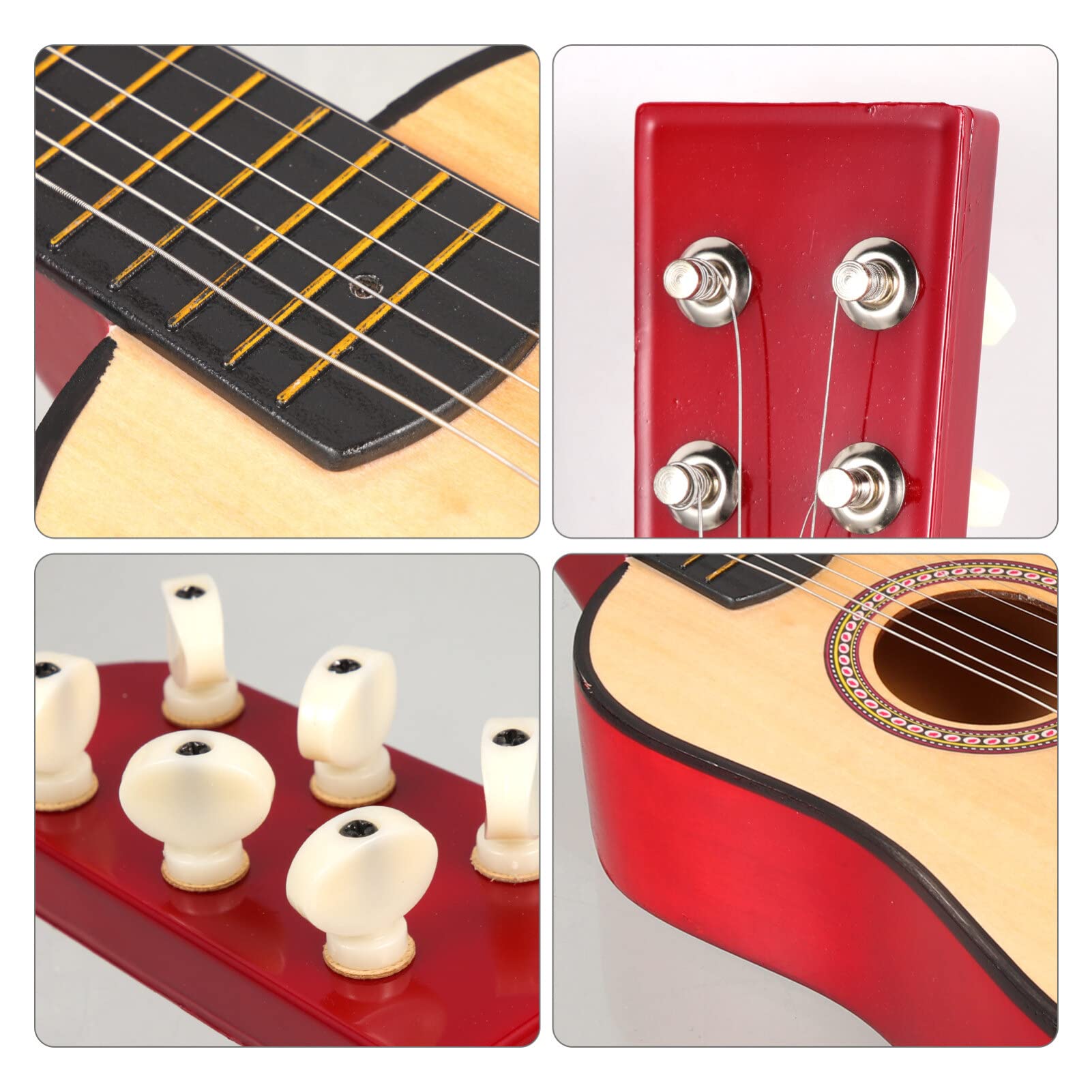 Vaguelly Petite Guitare Portable À 6 Cordes De 23 Pouces avec Médiator Jouet Musical pour Enfants Débutants (Bois) À Partir De 3 Ans