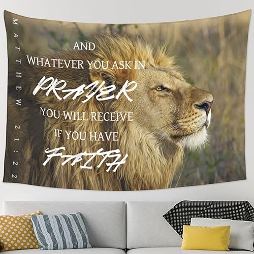 VIVACITE Tapiz de pared cristiano para dormitorio, regalos cristianos estéticos para mujeres, decoración cristiana de fe, versículo bíblico, arte de