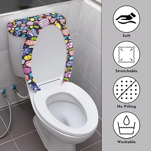Miniatura 9 de Gzzxiailg Fundas antideslizantes para tapa de inodoro y tanque del día de San Patricio, fundas elásticas para tapa de inodoro, accesorios de