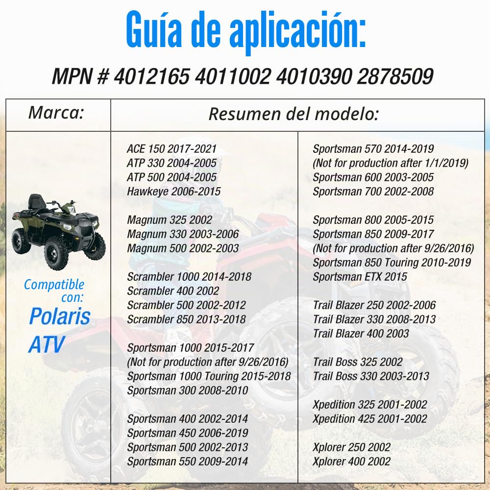 Interruptor encendido de 3 posiciones de 6 pines para Polaris Sportsman Scrambler Ranger RZR Trail Blazer Trail Boss 1000 900 850 800 700 650 600 570 550 500 450 425 400 330 325 300 250 150 con llave