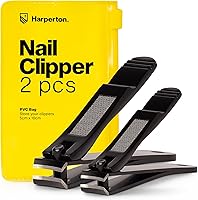 HarpertonDirect Heavy Duty Nail Clippers for Thick Nails - 2 Pack Precision Stainless Steel Toenail Fingernail Clippers with Travel Case