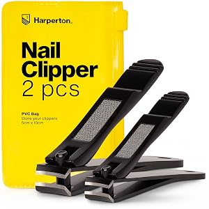 Nail Clippers for Thick Nails - 2 Pack Heavy Duty Toenail Fingernail Clippers for Men Precision Stainless Steel