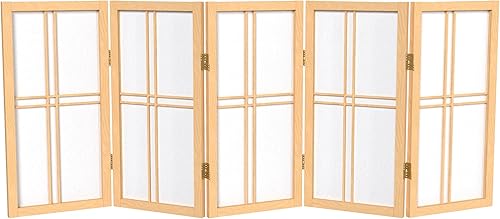 Miniatura 19 de Pantalla Shoji de doble cruz corta para escritorio de 2 pies - Nogal - 6 paneles Walnut,Negro