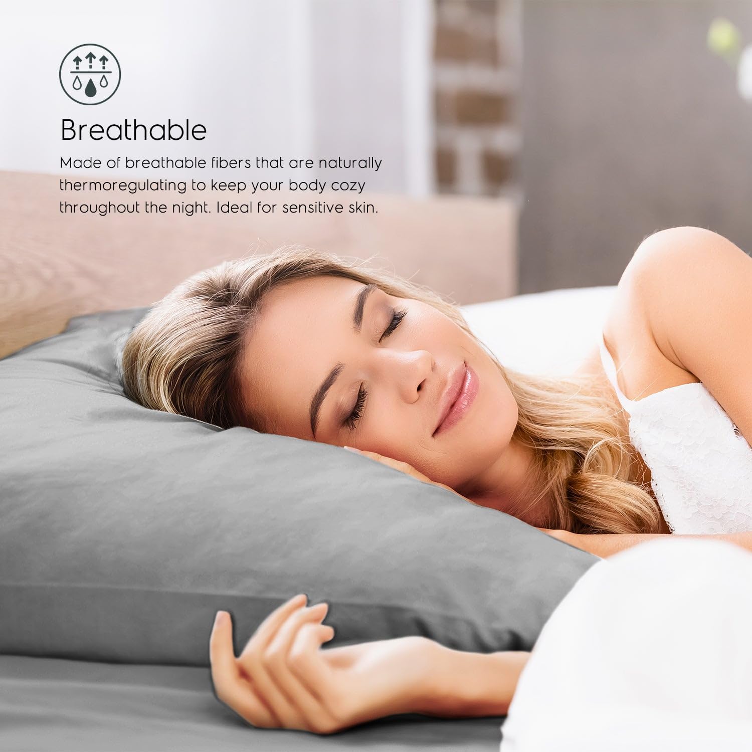 Tafts King Sheets Set, Pure 100% Viscose derived from Bamboo Bed Sheets Set, Luxuriously Soft, Silky, Cooling Sheets, Double Stitched, Lifetime Quality Promise (Gray/Grey) - Image 3