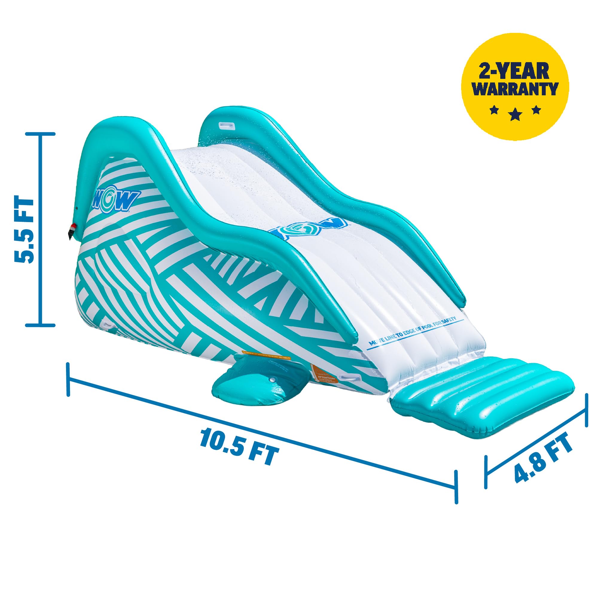 Wow Sports Wiggler - Tobogán Inflable con Tope Central, Accesorio para Manguera de jardín, Juego acuático en el Patio Trasero, niños y Adultos