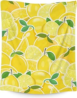 Lemon Blanket Gift - 40x50 Inches Cute Blankets for Girls & Boys - Yellow Soft Fuzzy Throw for Couch, Office