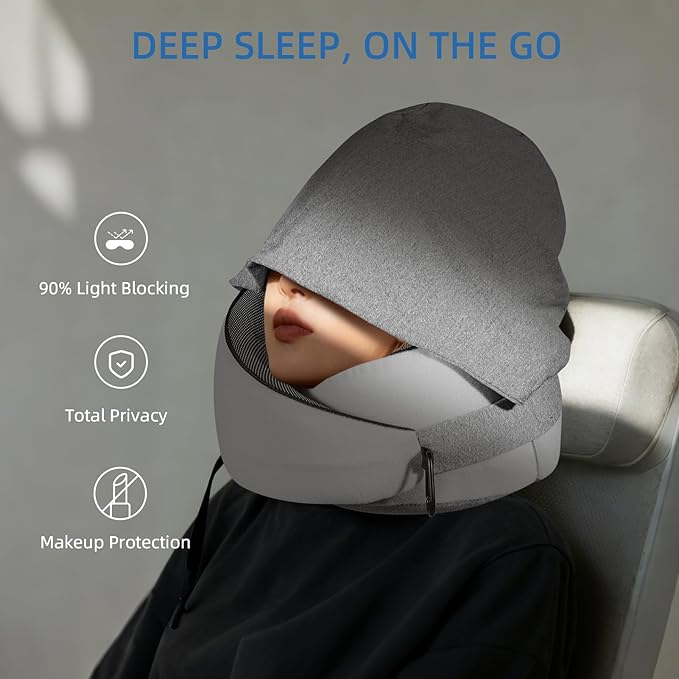 Almohada de Viaje Memory Foam con Capucha miniatura 2