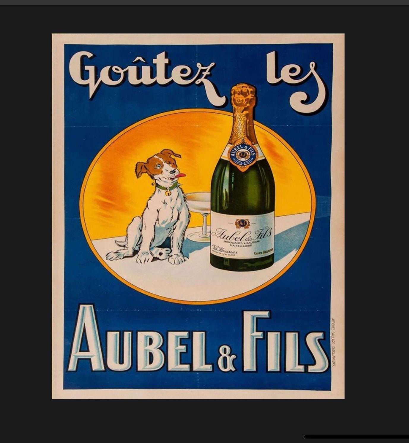 MATLPATS Vintage French Champagne Ad Metal Sign Cognac Sign French Sign Retro Wall Sign 8 * 12 Inch