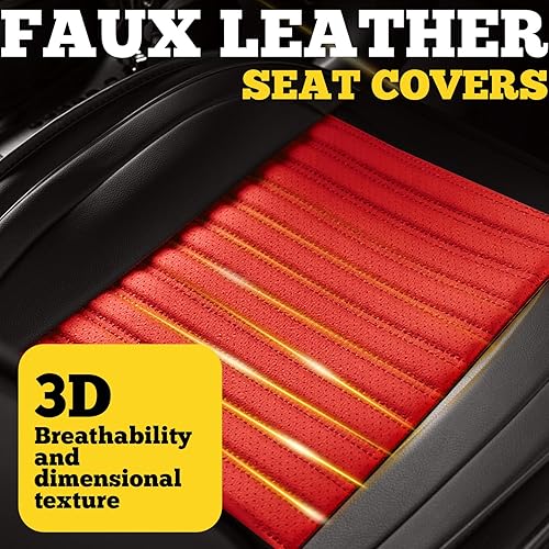 Miniatura 5 de LINGVIDO - Fundas de piel sintética con respaldo para asiento de automóvil, transpirables, impermeables, universal y antideslizante, SUV, camioneta
