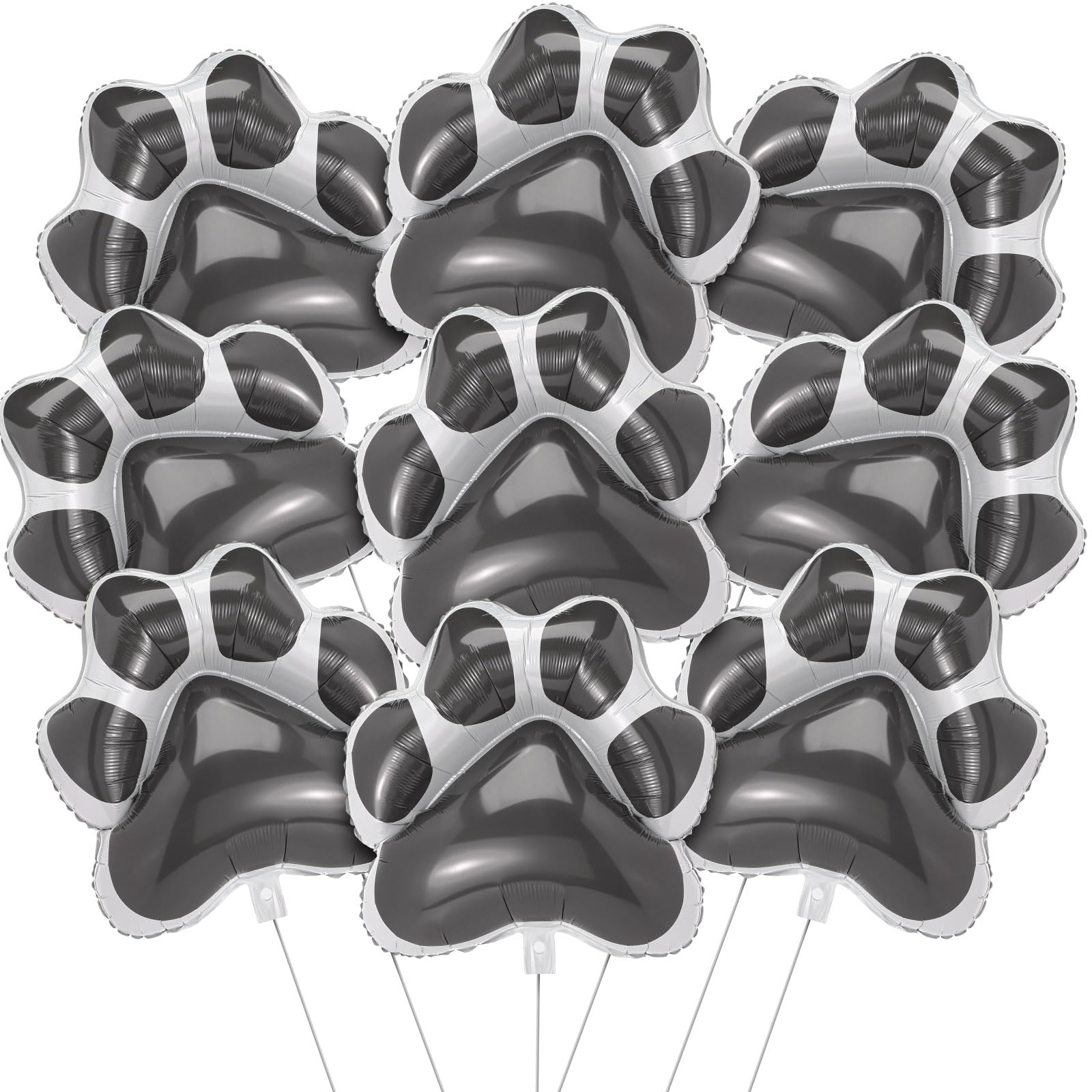 Hungdao 9 Pcs 28 x 26 Inch Grey Dog Paw Balloons Paw Print Foil Balloons Large Puppy Birthday Party Supplies for Baby Shower Pets Dog Themed Party