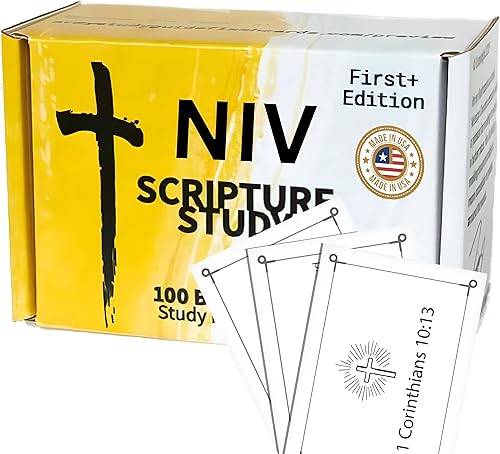 Agape - Tarjetas de memoria de las Escrituras 100 tarjetas NIV con versículos bíblicos, para adultos y niños, perfectas para estudio bíblico