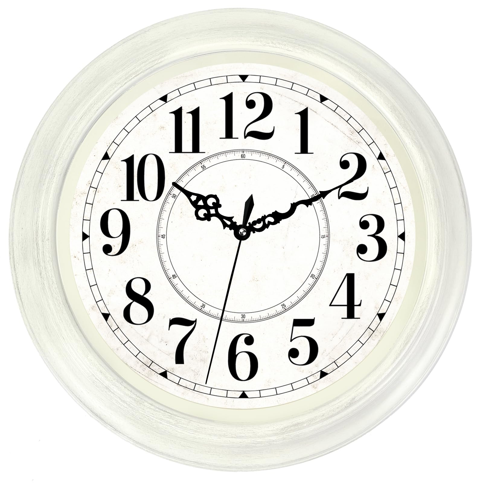 vintage wall clock 16 inch quartz silent non-ticking analog clock battery operated rustic round decorative clock for living room kitchen home office classroom