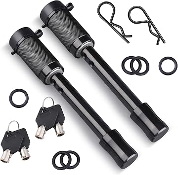 Kohree Trailer Hitch Pin Lock Set, 5/8 Inch Locking Hitch Pin with Keys, Tow Hitch Receiver Pin Lock Set Trailer Locking Pin for Class III IV Tow RV Trailer Hitch, Anti-Theft & Anti Rattle