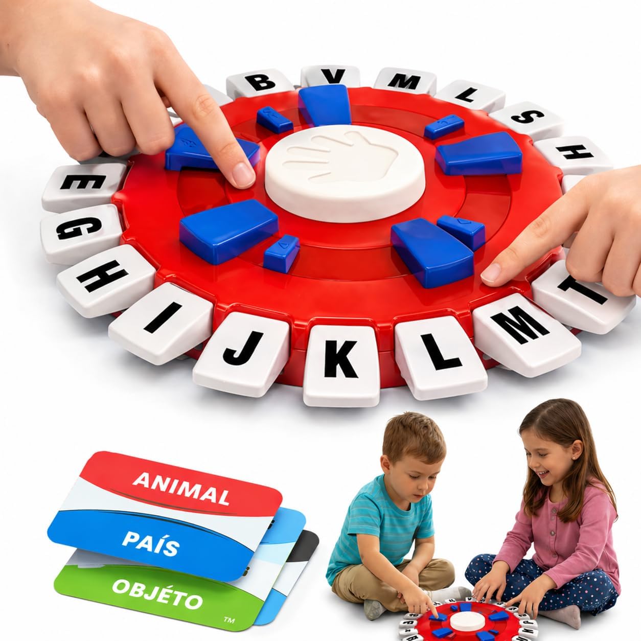 Jogo de Palavras Tapple Jogo de Tabuleiro Trava Letras Tipo Stop com Timer, Educativo, Rápido e Divertido para Crianças e Adultos Premium