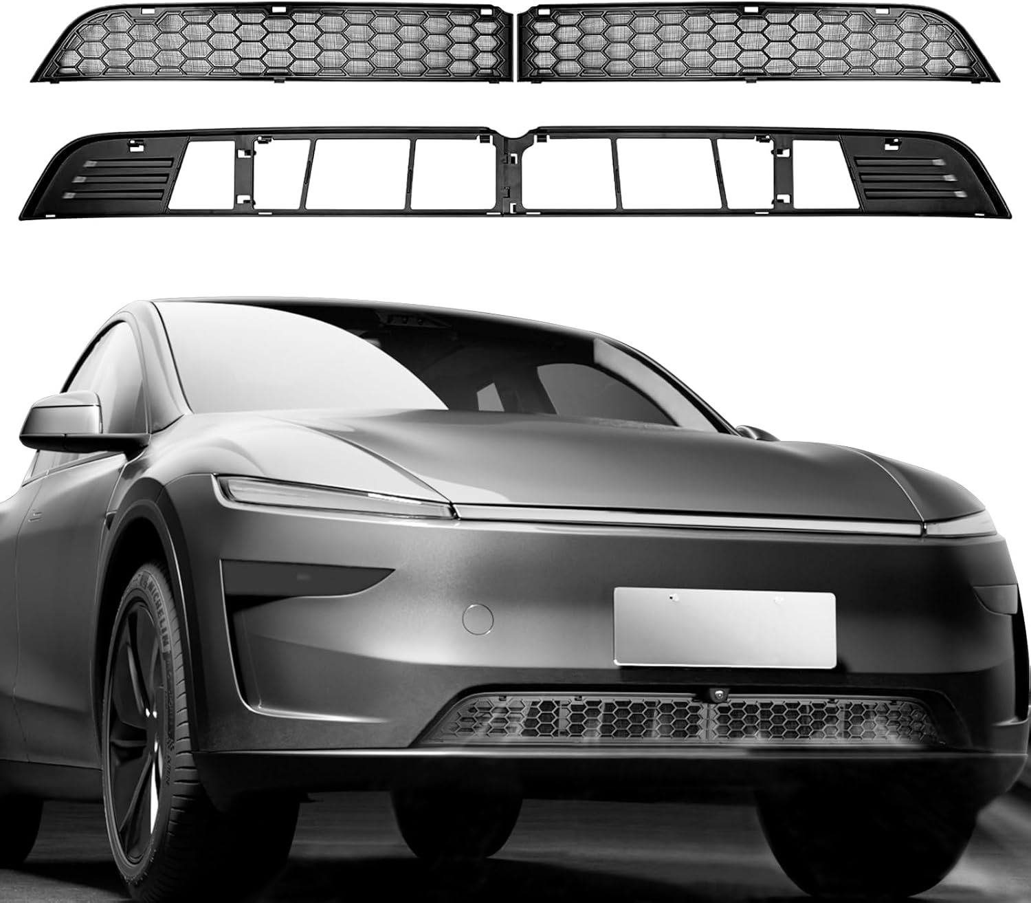 Grille Mesh Insert for Tesla Model Y Juniper 2025 2026 Front Air Inlet Vent Grille Cover with Insect Protection, Detachable & Easy Install Snaps