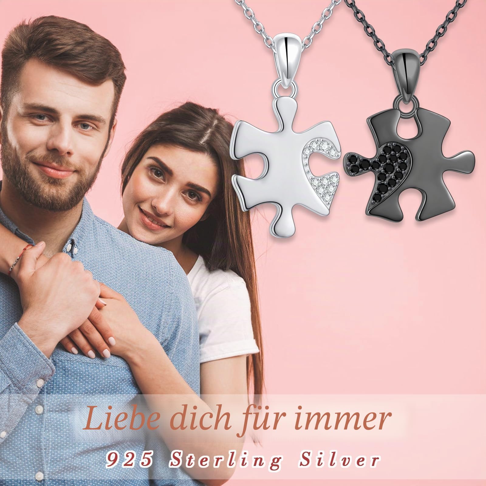 Paar Halsketten für sie ihn 925 Sterling Silber Bar passende Halskette für Paare Valentinstag Geschenke graviert ihr König seine Königin romantisches Schmuckgeschenk