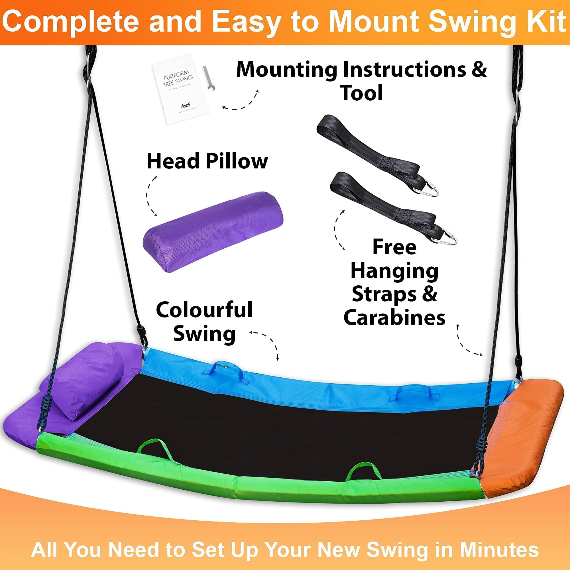 Buy Platform Tree Swing for Kids and Adults 60’’ Backyard Swing Set