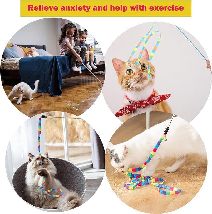 Set de 3 Juguetes Interactivos para Gatos con Cuerda Colorida miniatura 5