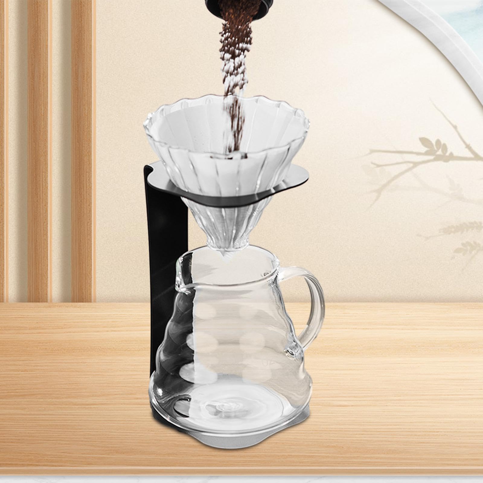 Soporte para colador de café, Base Resistente y Duradera, Negro