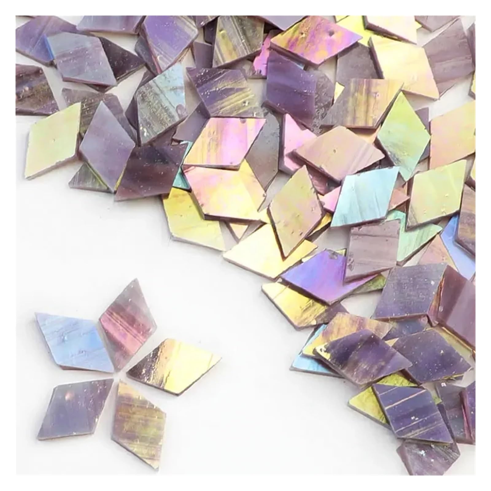Mixed Colour Stained Glass Mosaic Tiles, Ceramics Mosaic Glass Tiles Multicolor 1cm 50g DIY Craft Hobby Arts Home Wall(Color4)