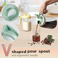 Vista 3 de Paquete de 2 tapas para frascos Mason de boca ancha en forma de V con asa, tapa con pico vertedor para frasco Mason con tapa abatible extendida