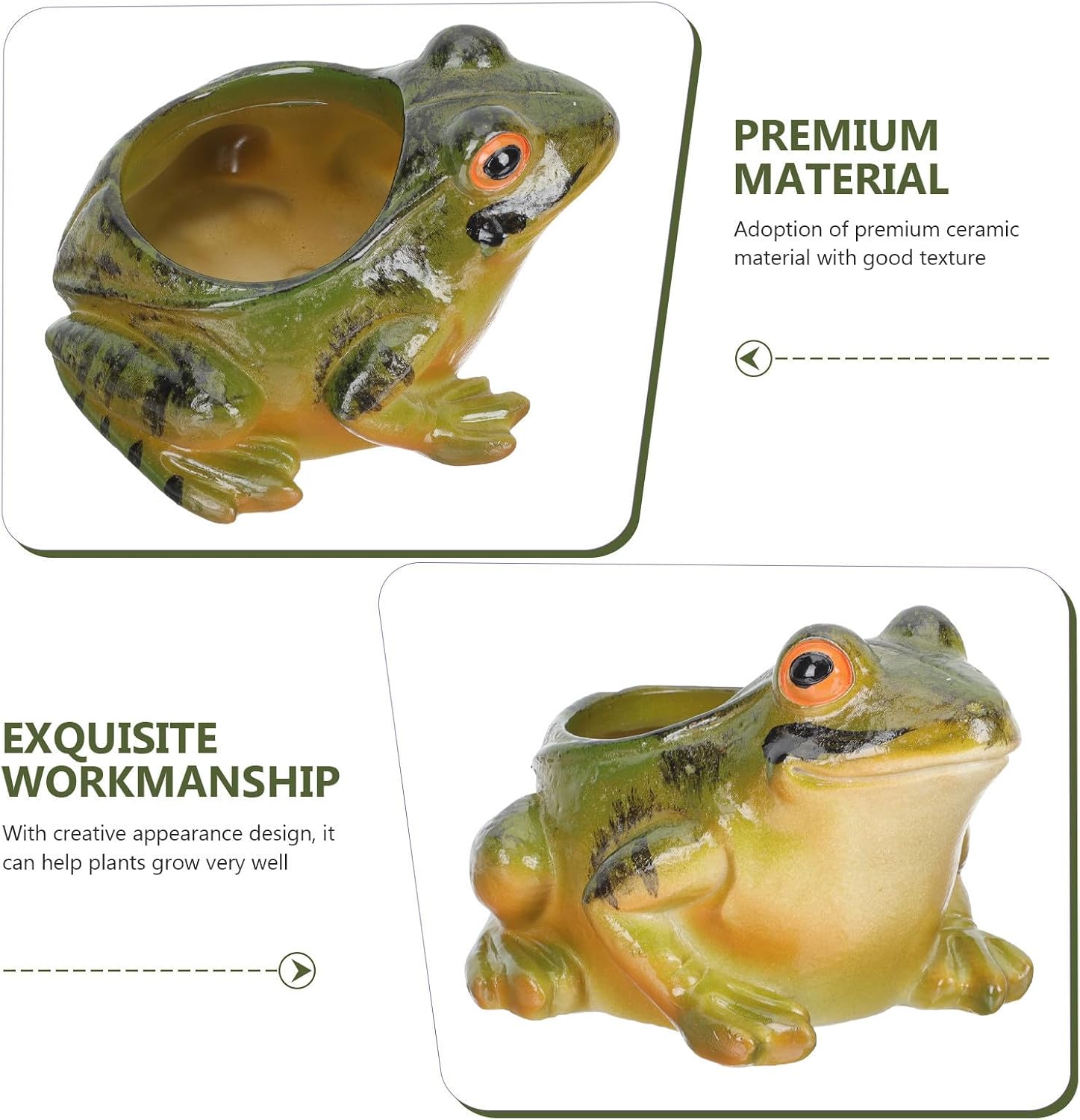 Ceramic Frog Flower Pot for Garden and Home Decorative Display image 3