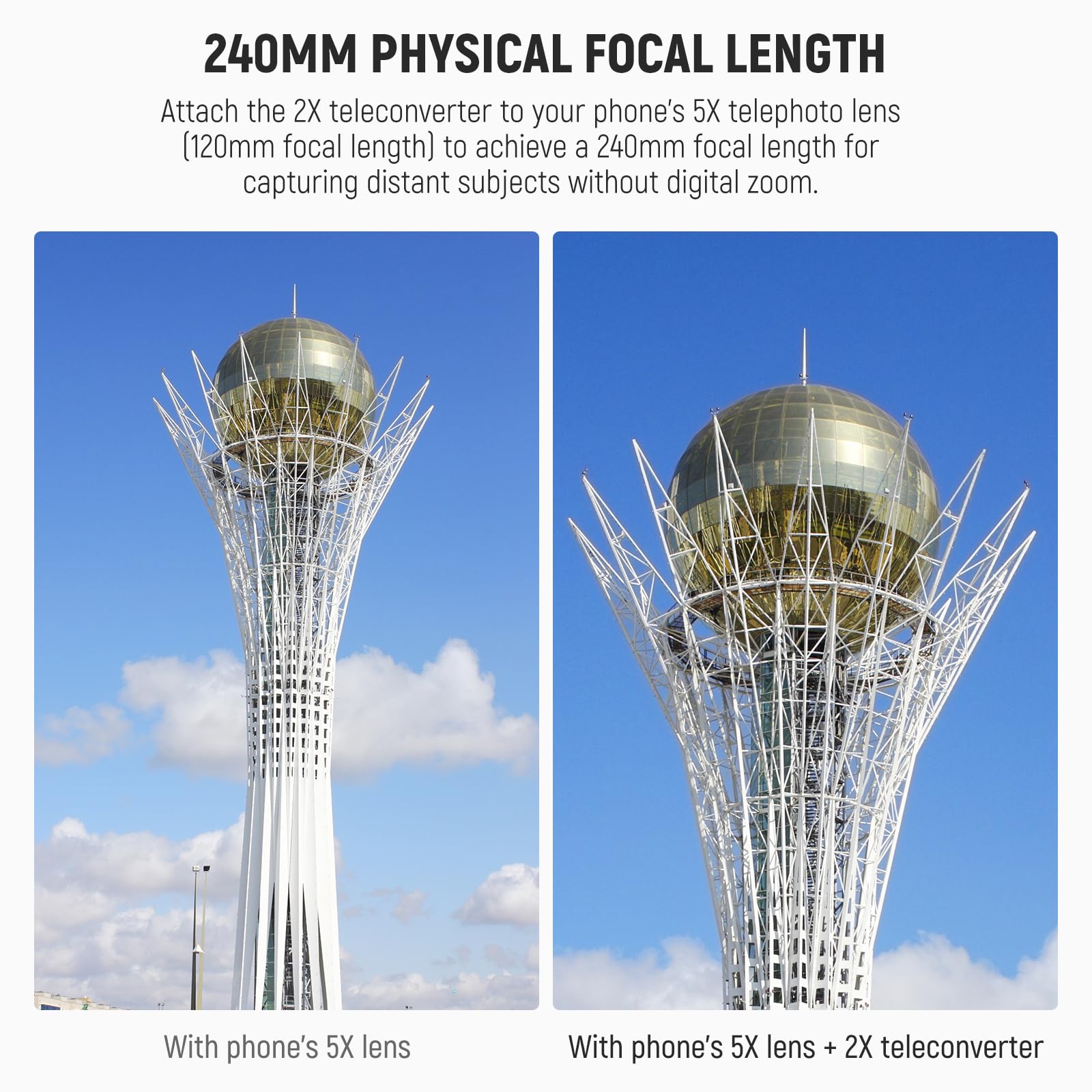Macro Lens 200mm 300mm NEEWER TelefotoCompatible iPhone Android - Dettaglio