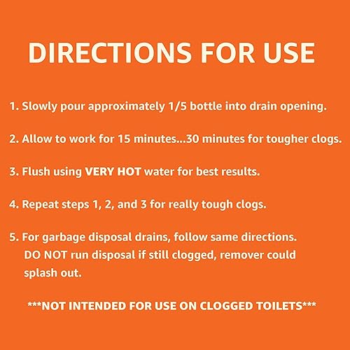 Miniatura 11 de Yaxa Basics Max Strength - Limpiador de drenajes para el cabello, removedor de obstrucciones, desatasca el cabello y la grasa, 80 onzas líquidas