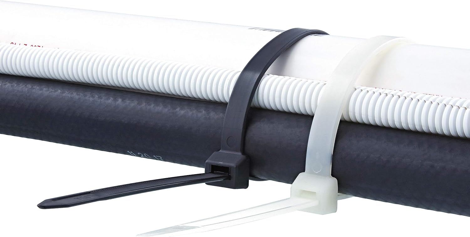 Secure 21 Inch UV Black 250 lb Super Heavy Duty Nylon Cable Tie - 100 Pack