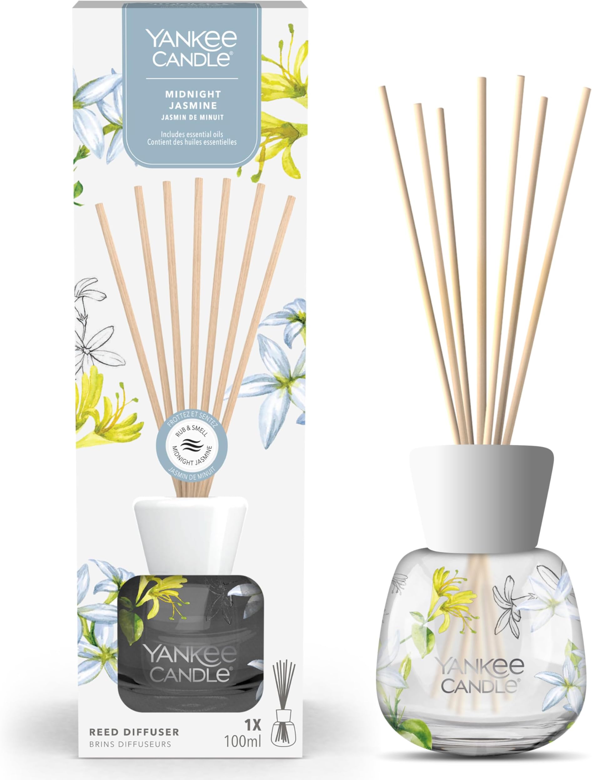 Signature Reed Diffuser | Midnight Jasmine | 100ml | up to 10 Weeks of Fragrance | Perfect Gifts for Women