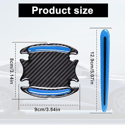Miniatura 2 de 8 protectores 3D para manija de puerta de automóvil, calcomanías reflectantes a rayas antiarañazos, protector universal adecuado para automóviles,