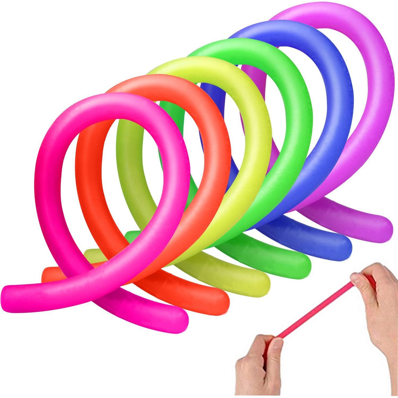 – Colorful Sensory Fidget Stretch Toys Helps Reduce Fidgeting Due to Stress and Anxiety for ADD, ADHD, Autism (12 Pack)