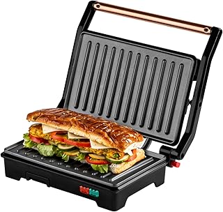 Russell Hobbs RST9002CG 900W 180° Electric Grill Sandwich Maker | Non-Stick Coating | Full Flat Toaster Griller | Drip Tray, Ready-to-Cook Indicator | Overheat Safety Protection | 2-Year Warranty