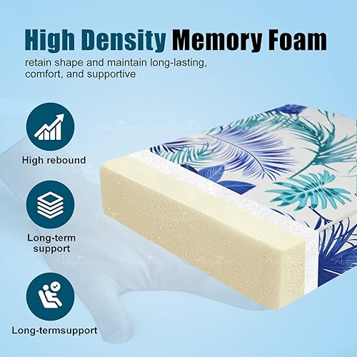 Miniatura 6 de ARTPLAN Juego de 2 cojines para sillas de patio al aire libre, cojines de asiento y respaldo de 24 x 24 x 6 y 22 x 24 pulgadas, cuadrado, floral,