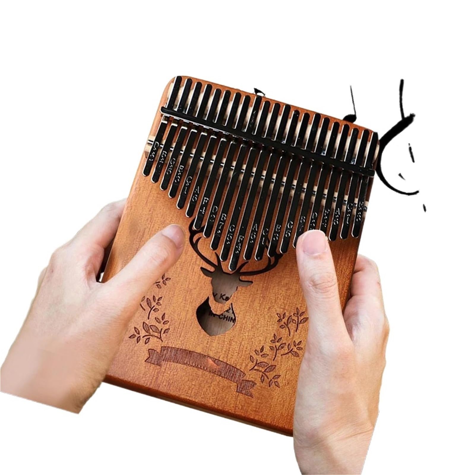 Kalimba Ta Kalimba Z 21 Klawiszami Wykonana W Całości Z Drewna Z Otworami Dźwiękowymi To Przenośny Instrument Idealny Dla Początkujących I Profesjonalistów.