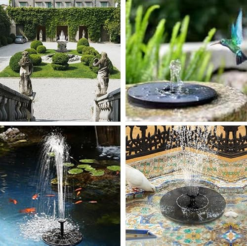 Milisten 3-Set Solar Springbrunnen Düsen - Universal Ersatz-Sprühköpfe für Vogeltränke & Gartenbrunnen - Solarbetriebene Fontänenaufsätze für kleine Teiche & Wasserspiele - Schwarz