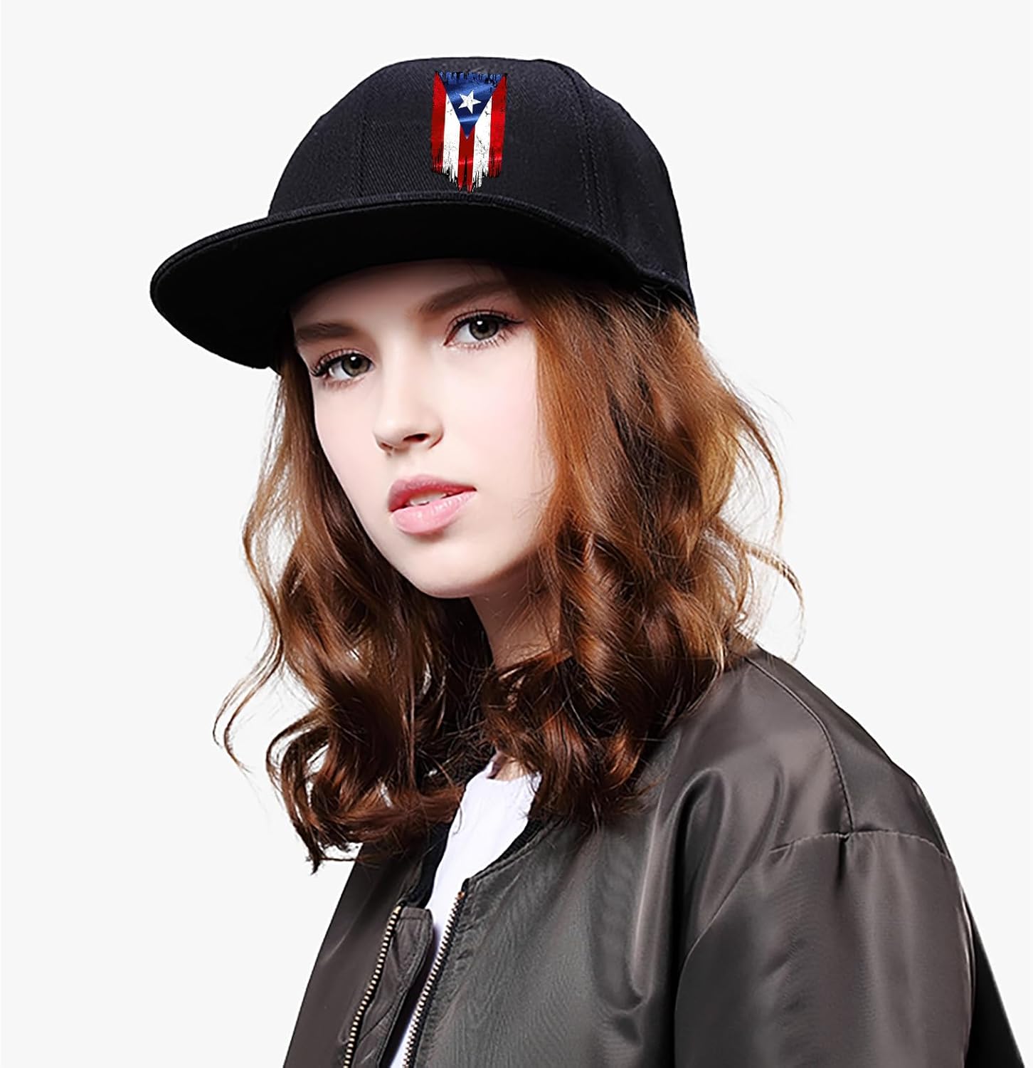 Snapback Hats for Men Puerto Rico Flag Hat Flat Bill Hats for Men Fitted Black Baseball Cap Mens - Image 6