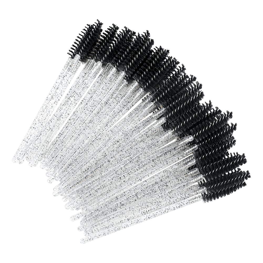 100PCS Crystal Eyelash Mascara Brushes Wands Applicator Makeup Kits (Black) : Beauty & Personal Care