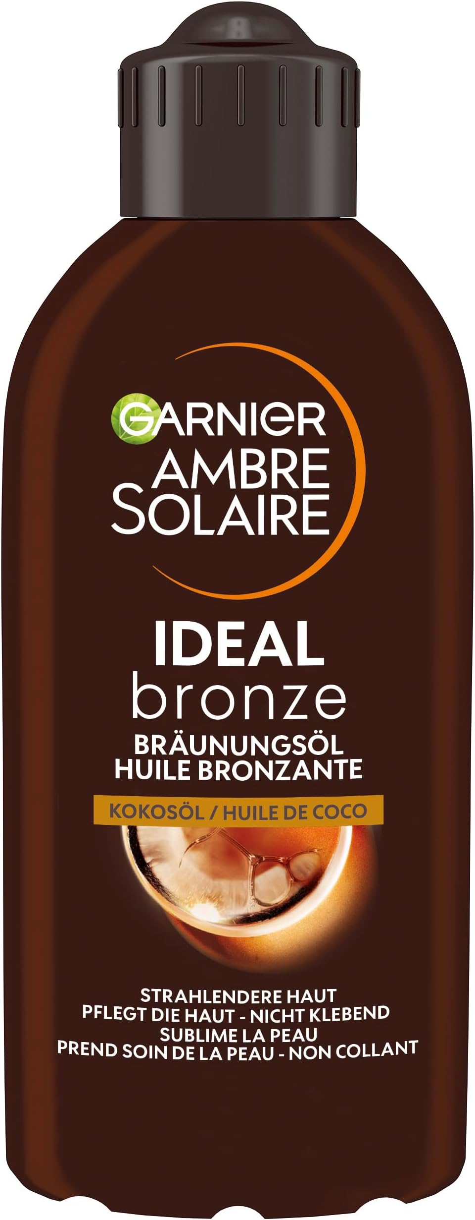 Tanning Oil for Face and Body, Nourishing Sun Oil for Gently Tanned Skin, Ambre Solaire with Coconut Fragrance, 1 x 200 ml