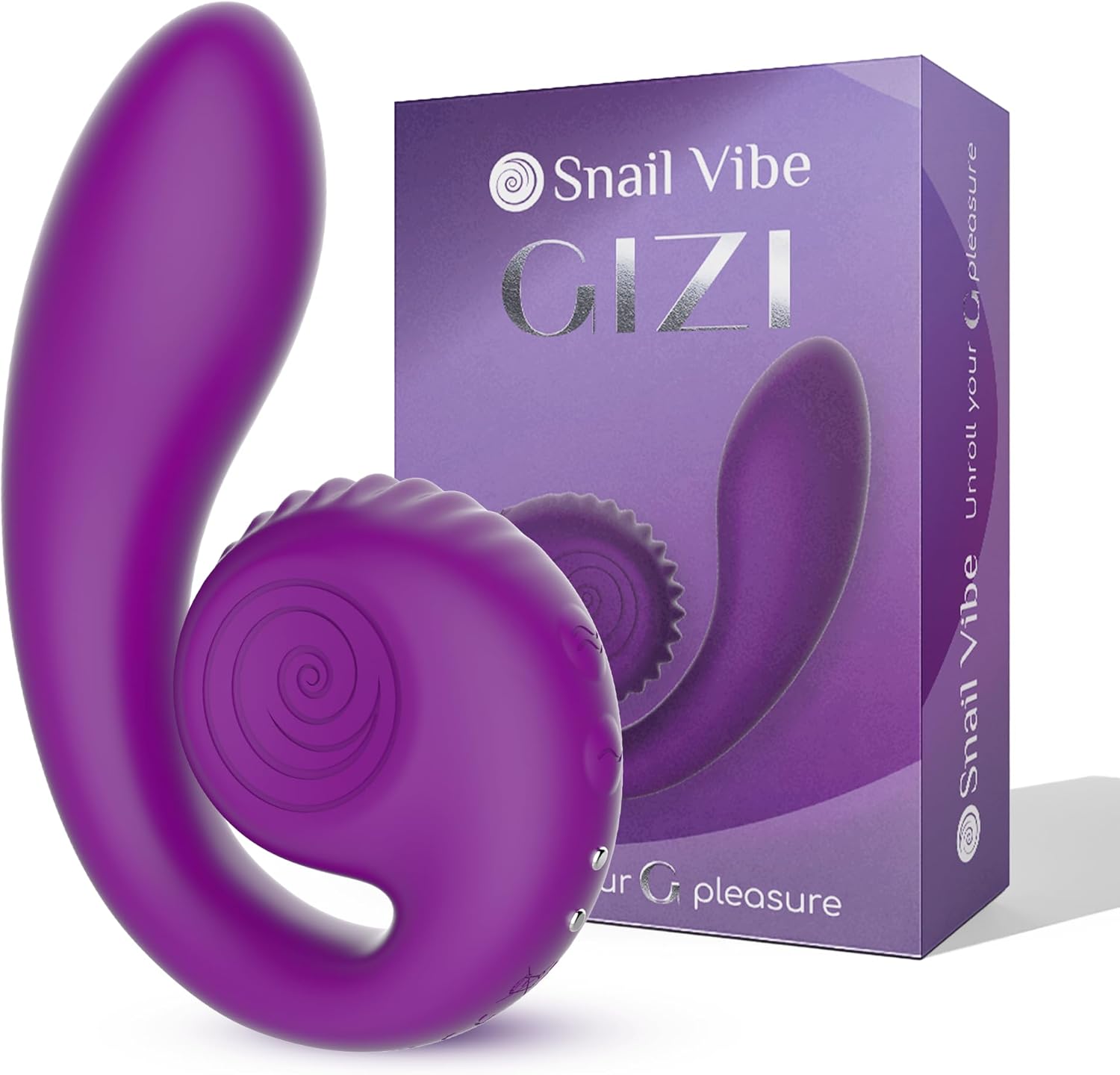 Snail Vibe Gizi Vibrator G-Spot Waterproof Stimulator Silicone Quiet Powerful Rechargeable Angled Sex Toys Adult Only (Purple)