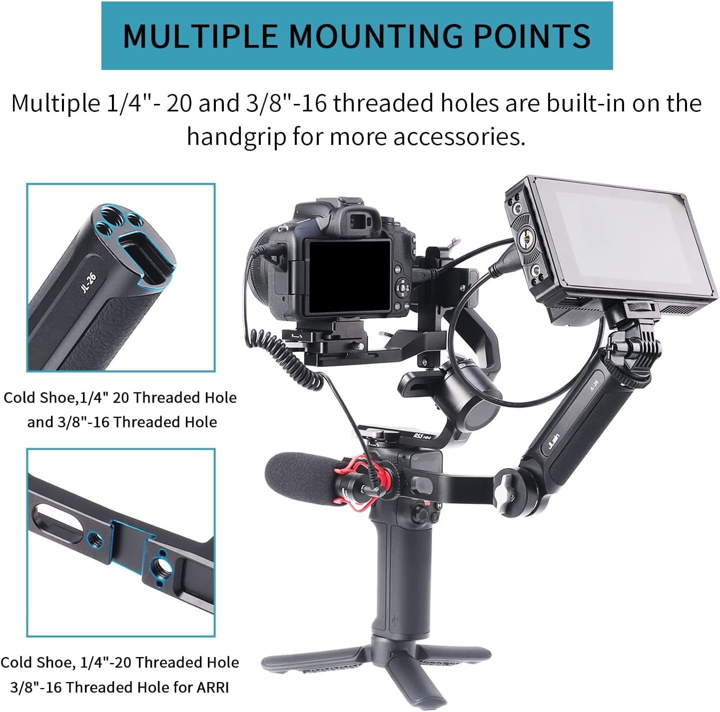 Hersmay Do DJI RS 3 Mini Sling uchwyt aktówki uchwyt uchwyt regulowany Sling Gimbal uchwyt do DJI RS 2 / RSC 2 / RS 3 / RS 3 Pro/RS 3 Mini Gimbal Handheld Stabilizator