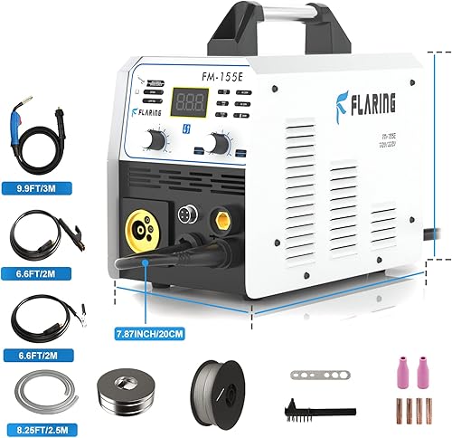 Miniatura 6 de FLARING Soldador MIG, pantalla digital LED de 215 amperios, sinérgica MIG 120 V240 V Voltaje dual, 6 en 1 Gas MIGflujo sin gas núcleo MIGStickLift