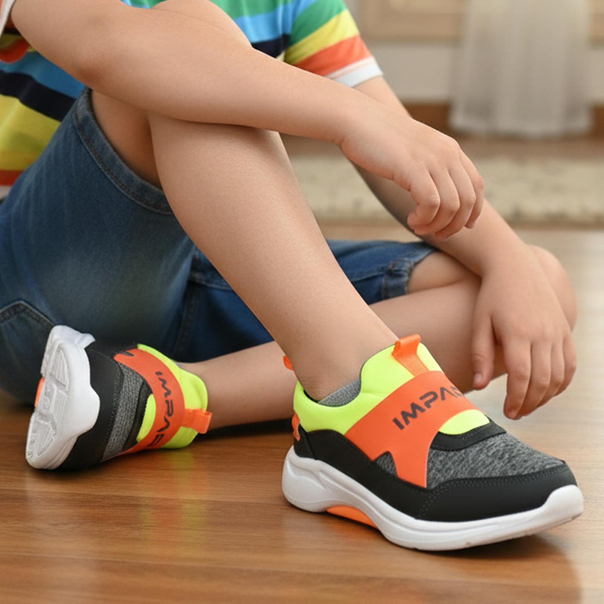 AJANTA Boys’ Slip-On Shoes | Lightweight Casual Wear Footwear for Kids (5-5.5 Years) Grey 1